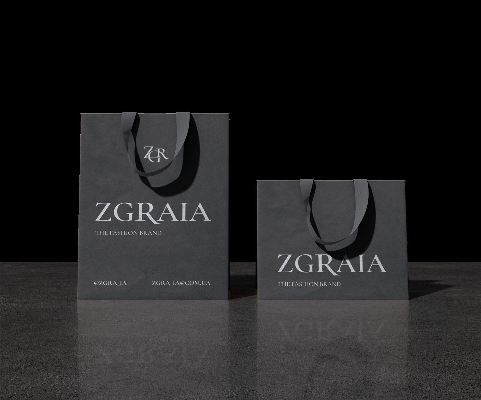 ZGRAIA shopping bags in matte black